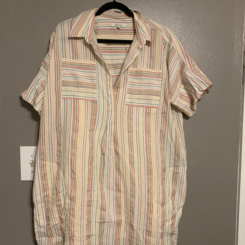 Madewell Striped Shirt Dress with Slip